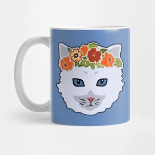 Cat with Floral Crown Mug